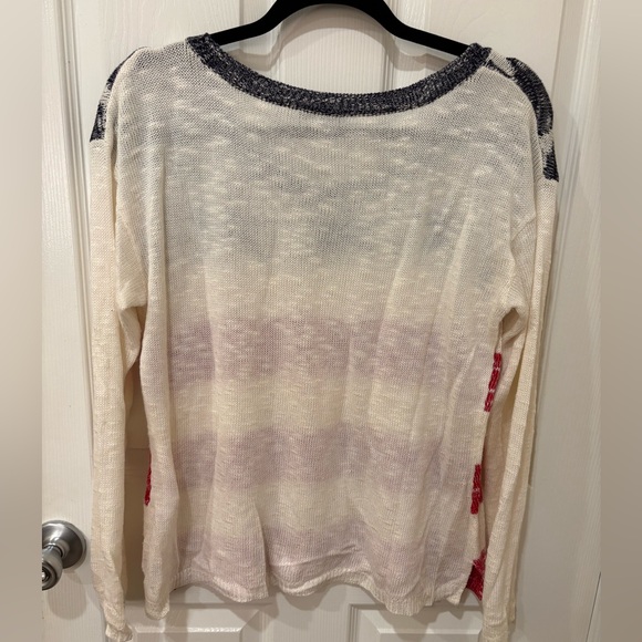 VENUS American Flag Patriotic Stars Stripes lightweight Sweater - Picture 2 of 8